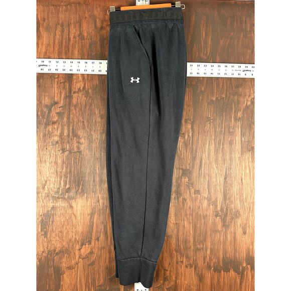 Project Rock Under Armour Jogger Fleece Sweat Pants Black Womens Large Activewea - Picture 8 of 11